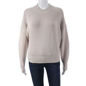 Etoile Isabel Marant Womens Pullover Merino Crew Neck Long Sleeve Beige Size 34